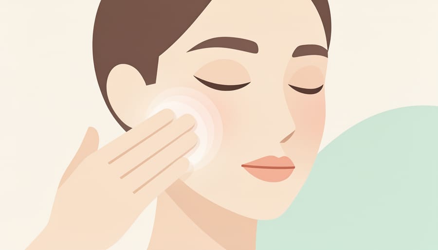 Close-up of hands applying moisturizer to create a dewy skincare glow
